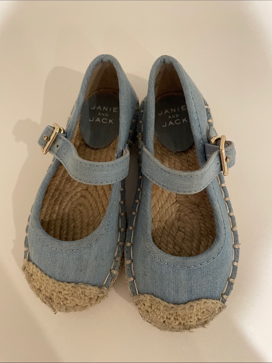 Janie and Jack Other - Janie and Jack Light Blue Mary Jane Espadrille Kids Shoes Toddler size 6
